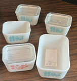 Vintage Milk Glass Food Storage Containers with Lids - thumbnail 2 of 7