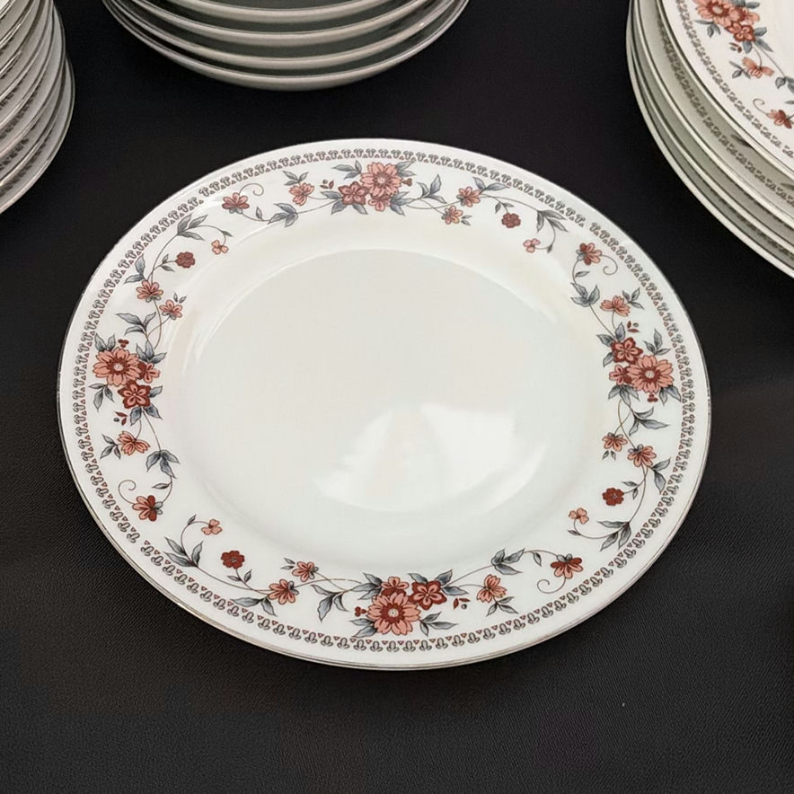 Floral Pattern Dinnerware Set with Plates, Cups, Saucers, Bowls, Platter, and Butter Dish - image 5 of 17