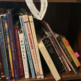 Wooden Bookshelf with Books, Binders, and Decorative Items - thumbnail 7 of 12