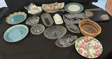 Assorted Serving Platters, Glass Bowls, and Decorative Trays - thumbnail 1 of 13