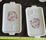 Assorted Vintage Floral Milk Glass Serving Trays and Tea Set Pieces - thumbnail 5 of 9