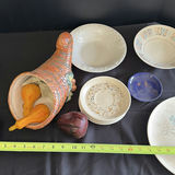Assorted Decorative Ceramic Plates, Bowls, and Cornucopia Decor - thumbnail 3 of 7