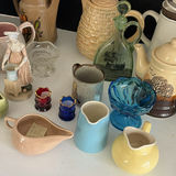Assorted Ceramic and Glass Decorative Pitchers, Teapots, and Figurines - thumbnail 3 of 9