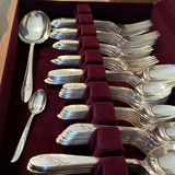Silverplated Flatware Set with Wooden Storage Case - thumbnail 5 of 9