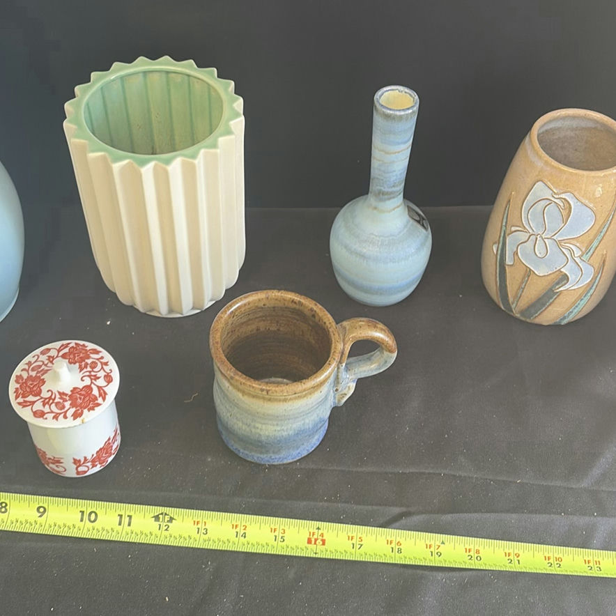 Assorted Ceramic Pitchers, Vases, Mug, Covered Containers, and Decorative Plate - image 3 of 6