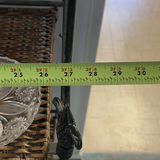 Metal and Wicker Shelving Unit with Books and Decorative Items - thumbnail 13 of 19