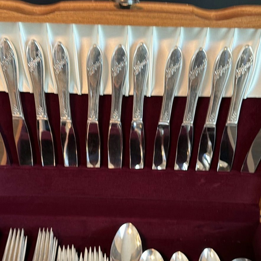 Silverplated Flatware Set with Wooden Storage Case - image 3 of 9