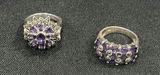 Two Sterling Silver Purple Stone Rings - thumbnail 2 of 5