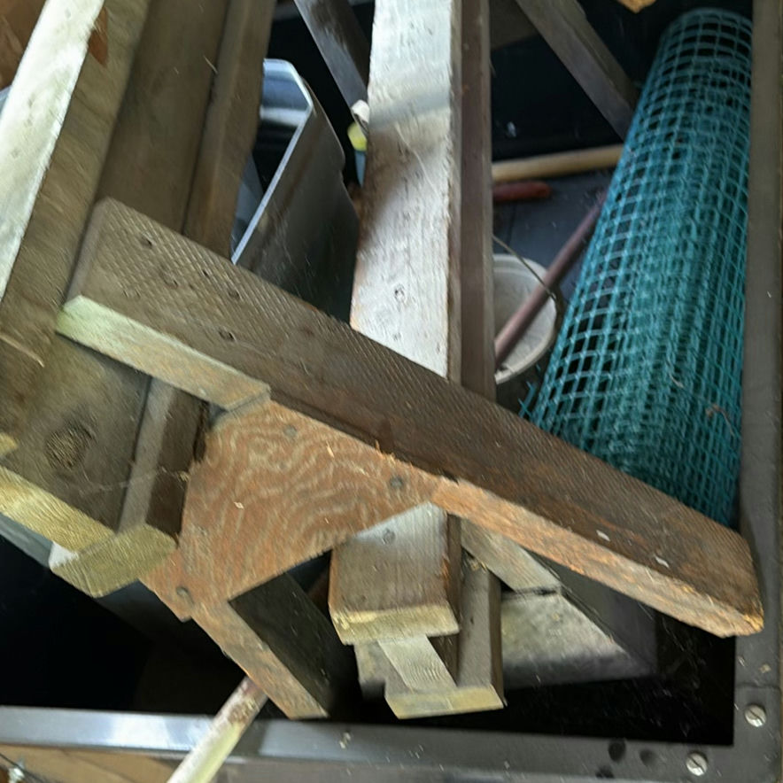 Utility Trailer with Garden Tools and Wooden Items - image 2 of 6