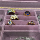 Pink Jewelry Box with Assorted Rings, Necklaces, Earrings, and Pendants - thumbnail 5 of 5