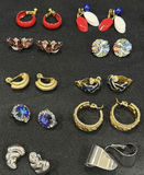 Assorted Vintage Clip-On and Hoop Earrings Collection - thumbnail 2 of 3