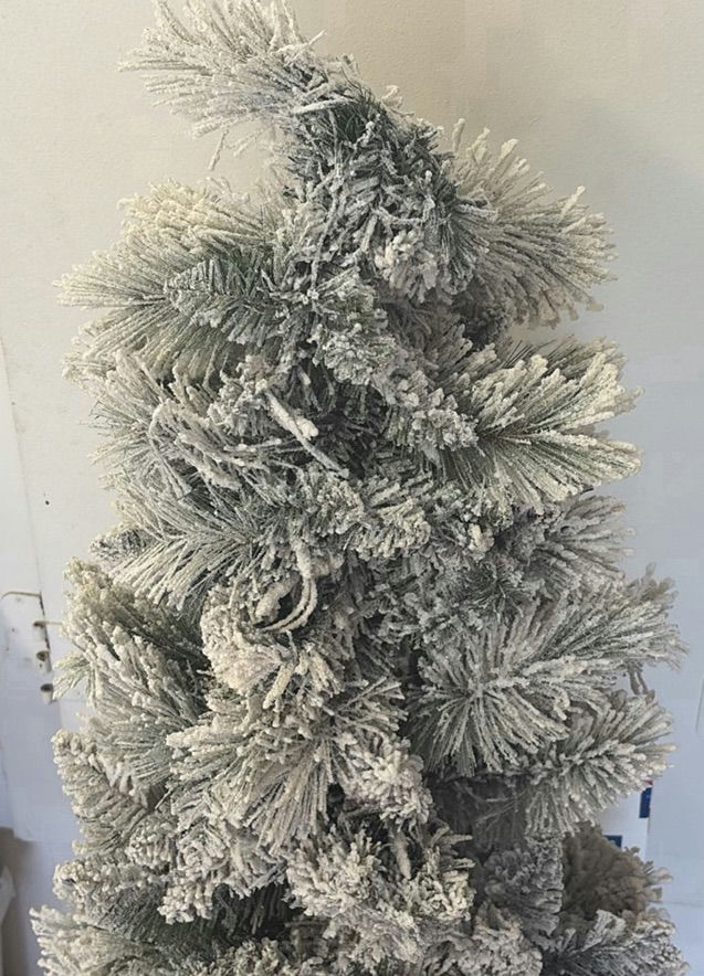 Flocked Artificial Christmas Tree in Metal Bucket - image 2 of 4