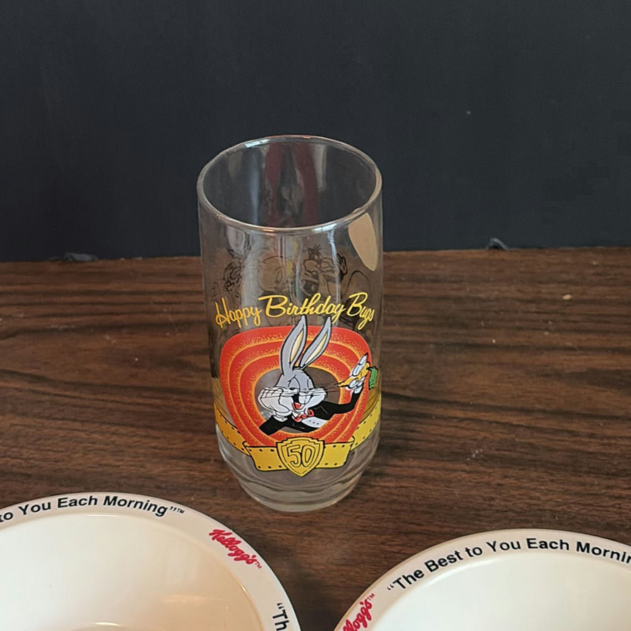 McDonald's Character Placemats, Kellogg's Cereal Bowls, and Bugs Bunny Glass - image 6 of 6