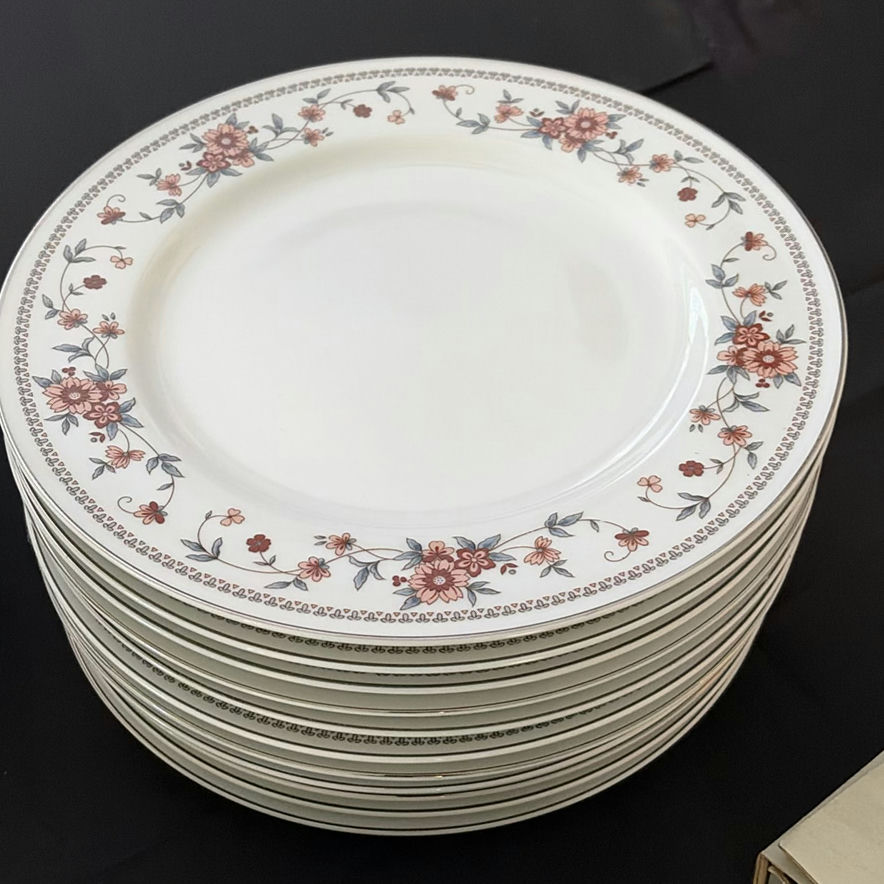 Floral Pattern Dinnerware Set with Plates, Cups, Saucers, Bowls, Platter, and Butter Dish - image 13 of 17