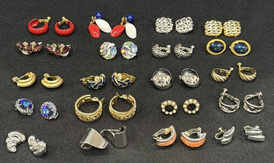 Assorted Vintage Clip-On and Hoop Earrings Collection - image 1 of 3