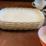 Assorted Vintage Glassware, Serving Trays, Bowls, Cups, and Metal Serving Dish - thumbnail 5 of 8