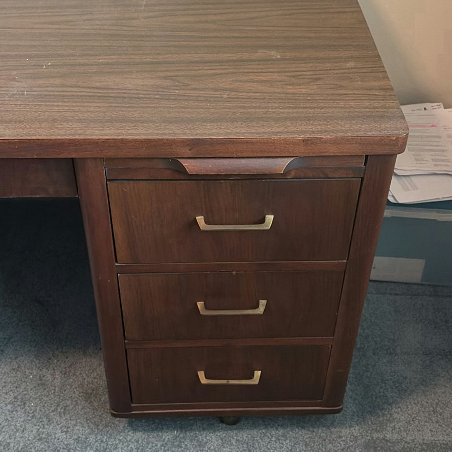 Wooden Office Desk with Drawers - image 2 of 13