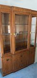 Wood Display Cabinet with Glass Shelves and Storage Drawers - thumbnail 1 of 10