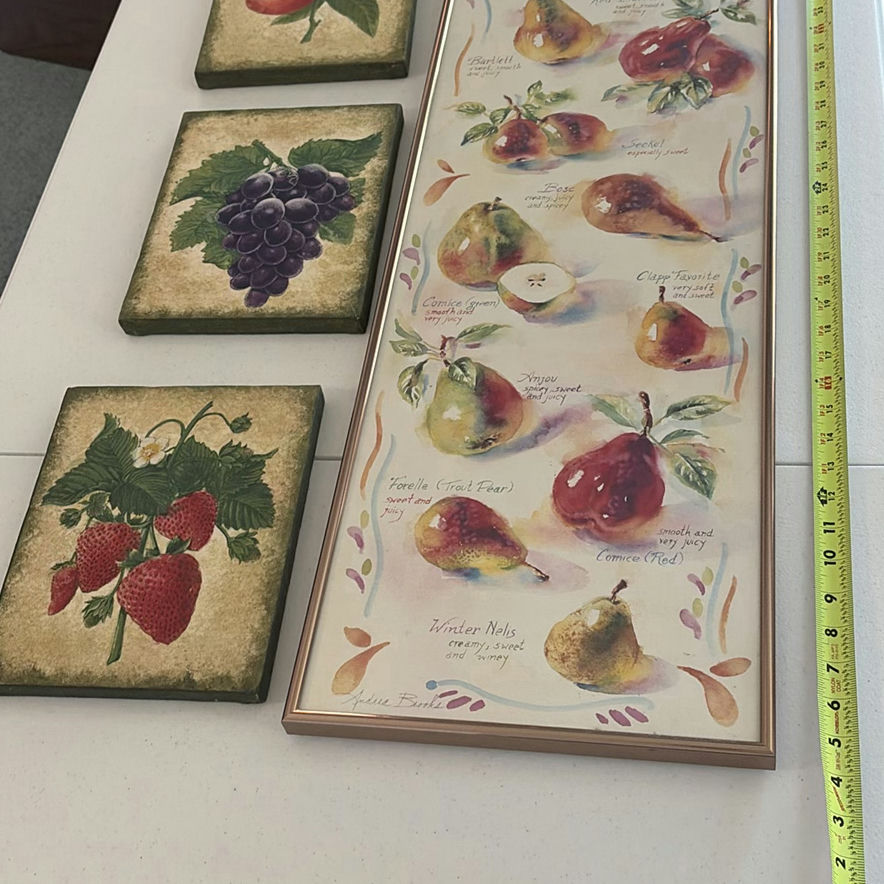 Set of Four Framed Fruit Wall Art Prints - image 3 of 3