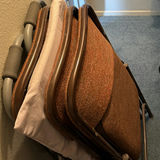 4 padded folding chairs with a folding walker - thumbnail 1 of 5
