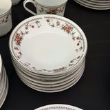 Floral Pattern Dinnerware Set with Plates, Cups, Saucers, Bowls, Platter, and Butter Dish - thumbnail 6 of 17