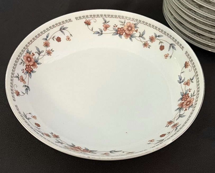 Floral Pattern Dinnerware Set with Plates, Cups, Saucers, Bowls, Platter, and Butter Dish - image 2 of 17