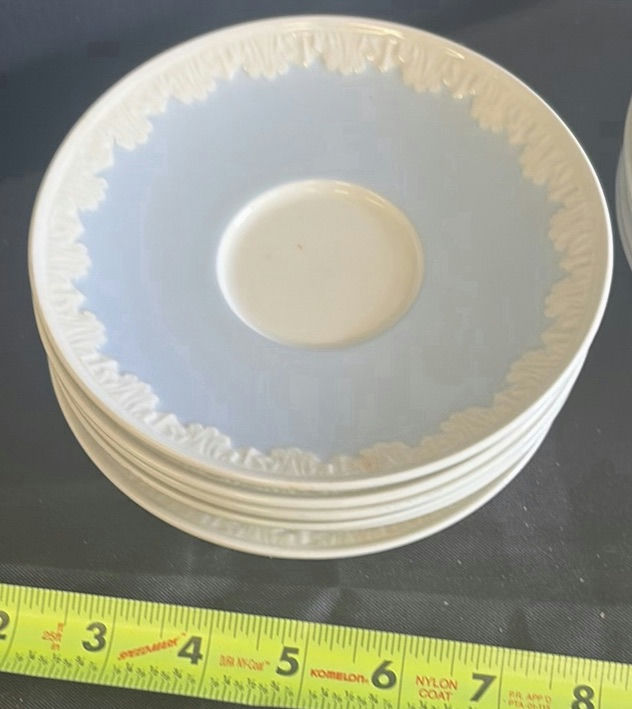 Blue and White Dinnerware Set with Plates, Cups, Teapot, and Creamer - image 2 of 12