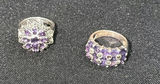Two Sterling Silver Purple Stone Rings - thumbnail 1 of 5