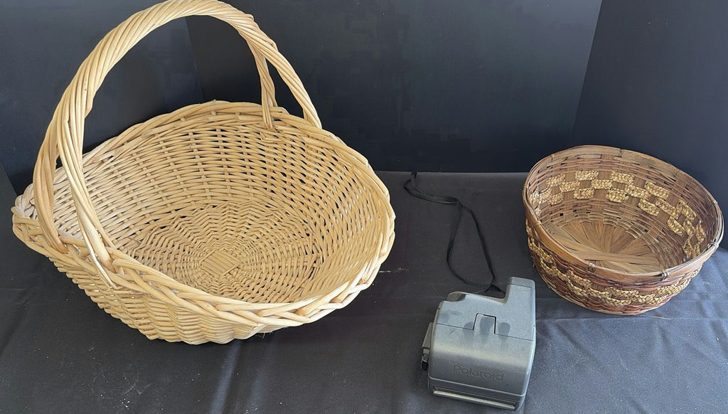 Woven Baskets and Polaroid Camera - image 1 of 8