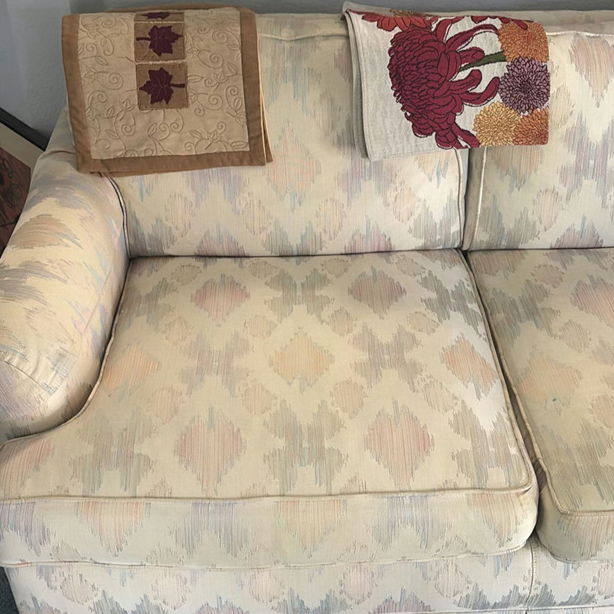 Patterned Two-Seat Sofa with Decorative Throws - image 3 of 4
