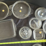 Collection of Clear Glass Serving Dishes and Lids - thumbnail 10 of 12