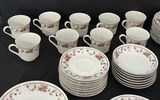 Floral Pattern Dinnerware Set with Plates, Cups, Saucers, Bowls, Platter, and Butter Dish - thumbnail 11 of 17
