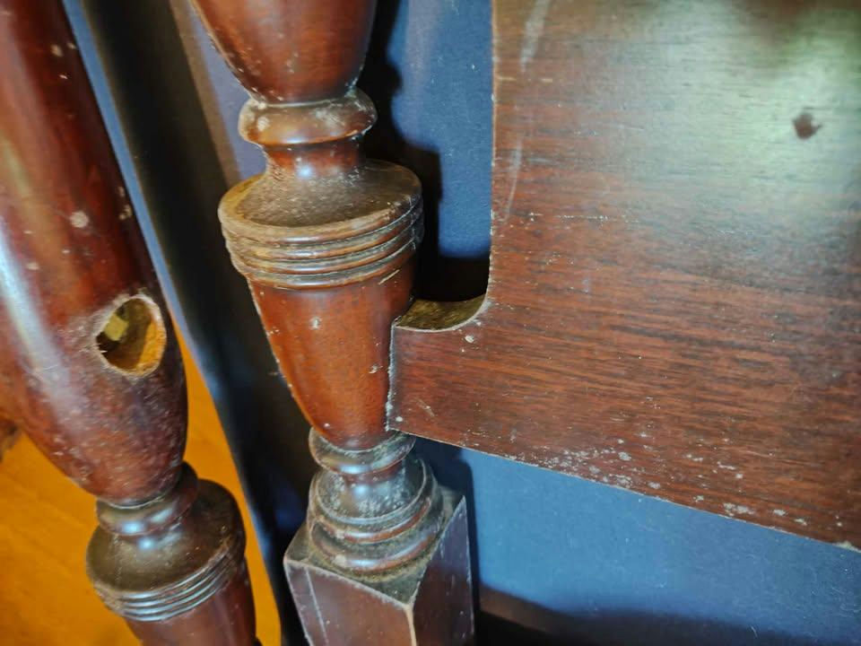 Antique American Empire Revival Mahogany Full-Size Bed Frame – Project Piece - image 7 of 11