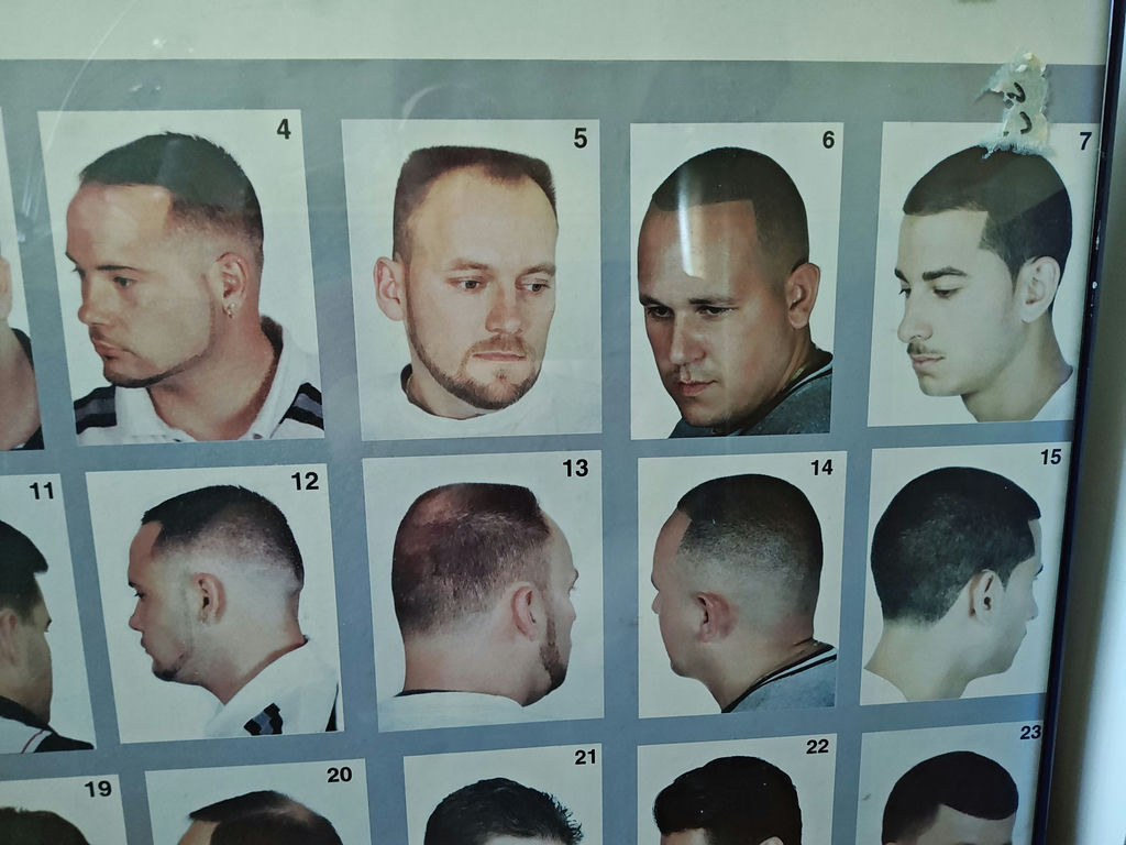 Vintage 90s Barber Shop Haircut Style Chart Poster (Tempered Glass & Aluminum) - image 6 of 6
