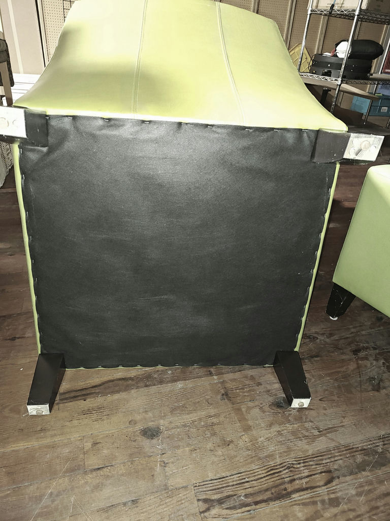 Pottery Barn Custom Leather Armchairs – Pistachio Green – Executive / Designer Seating - image 6 of 8