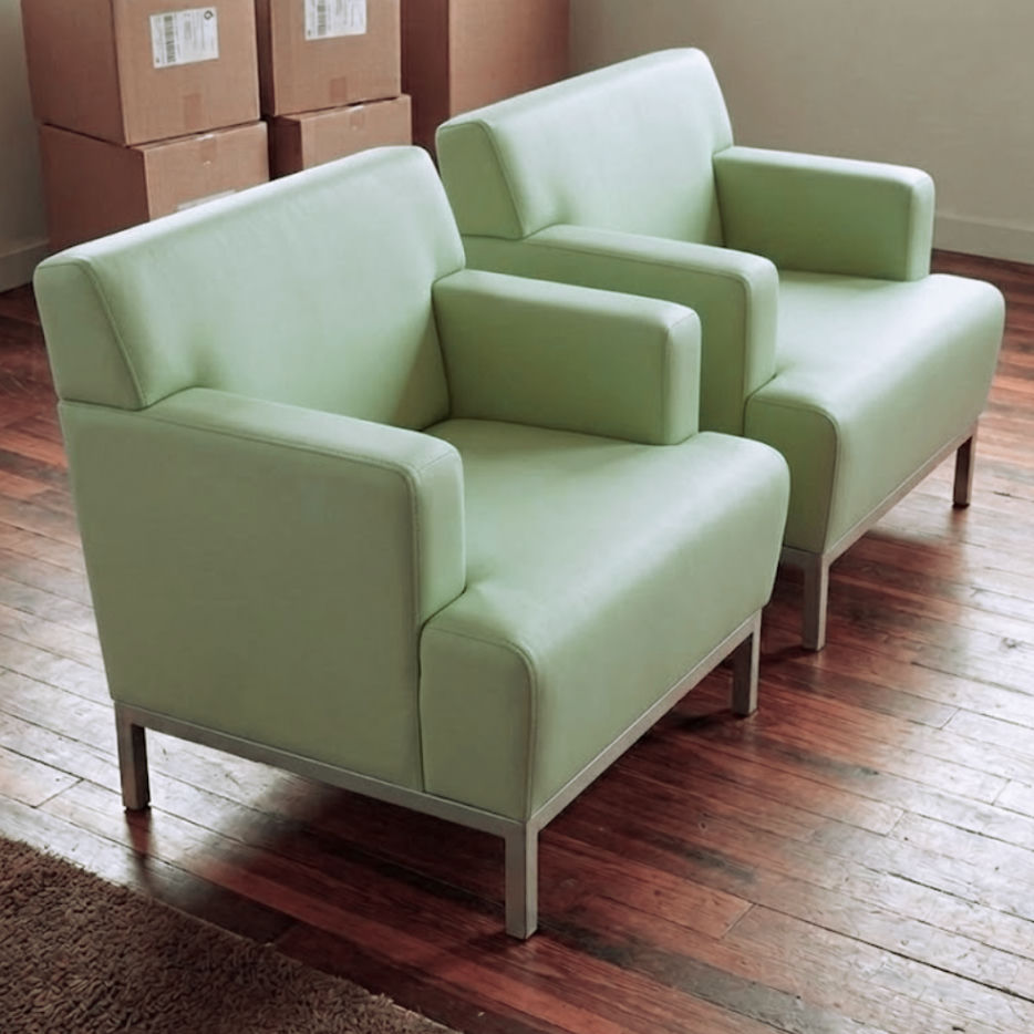 Lot of 2 High End MCM style Lounge Chairs by Krug - image 1 of 11