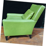 Pottery Barn Custom Leather Armchairs – Pistachio Green – Executive / Designer Seating - thumbnail 3 of 8