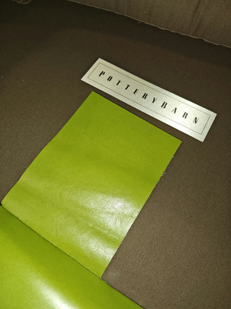 Pottery Barn Custom Leather Armchairs – Pistachio Green – Executive / Designer Seating - image 6 of 8