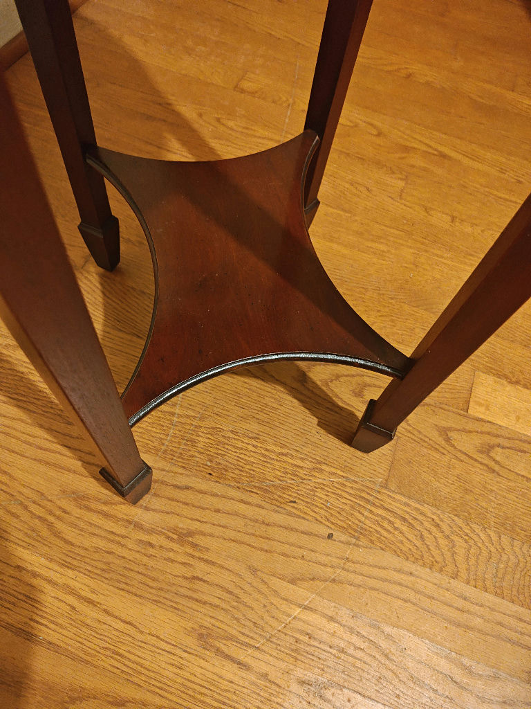 Vintage Hekman Furniture Co. Inlaid Mahogany Oval Accent Table with Glass Top - image 4 of 6