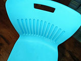 Lot of 3 Virco Analogy Stacking Chairs – Robin's Egg Blue & Chrome – MCM style - thumbnail 2 of 7