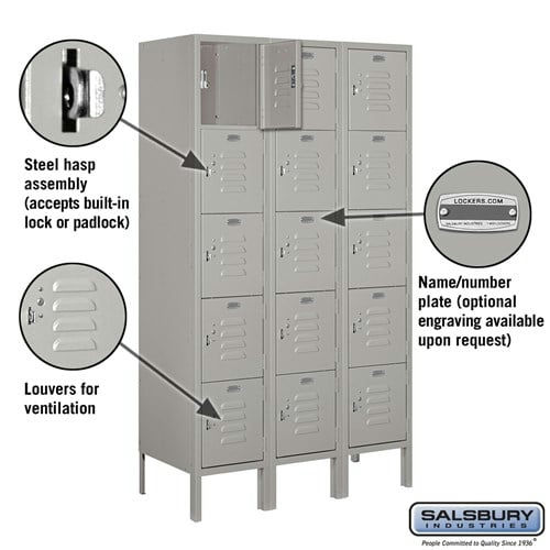 Metal Locker Unit - 15 Lockers (3 Wide x 5 Tall) Brand New in Box - image 3 of 5