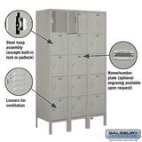 Metal Locker Unit - 15 Lockers (3 Wide x 5 Tall) Brand New in Box - thumbnail 3 of 5