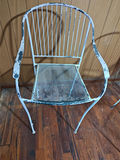Lot of 5 Vintage Weathered Wrought Iron Counter Height Stools - thumbnail 10 of 11