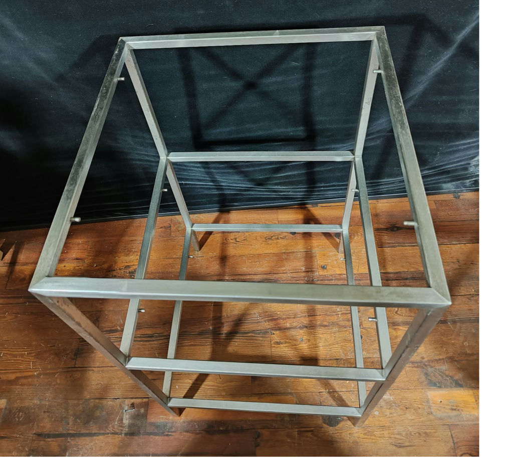 Short Brushed Stainless Steel 3-Tier Display Frame (20" x 20" x 36") - image 4 of 7