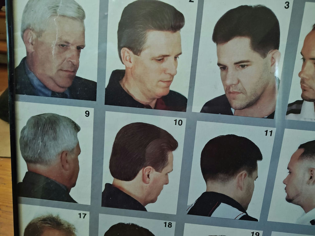Vintage 90s Barber Shop Haircut Style Chart Poster (Tempered Glass & Aluminum) - image 3 of 6