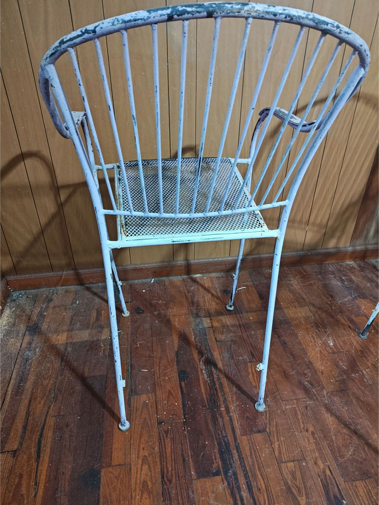 Lot of 5 Vintage Weathered Wrought Iron Counter Height Stools - image 11 of 11
