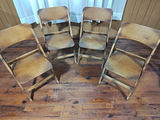 Lot of 4 Vintage Mid-Century Wooden Folding Chairs - thumbnail 1 of 8