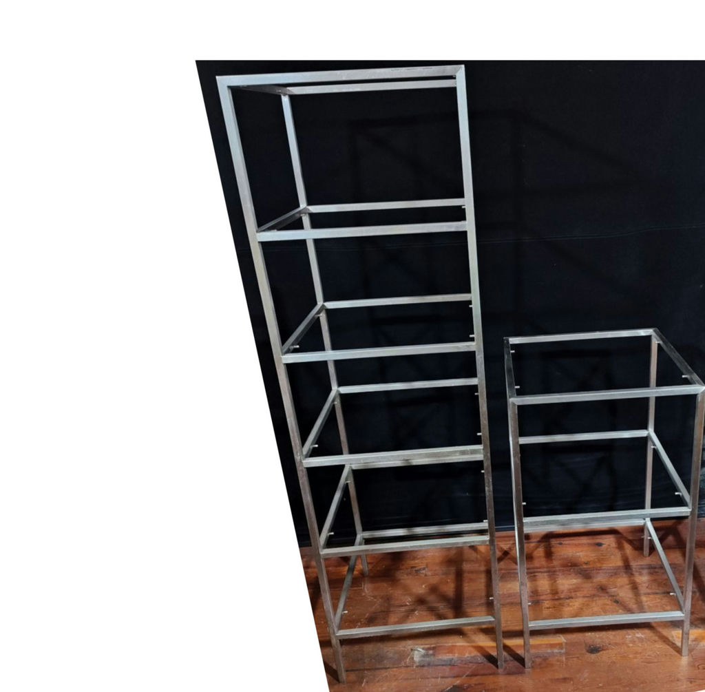 Tall Brushed Stainless Steel 5-Tier Etagere / Display Frame (20" x 20" x 66") - image 2 of 7