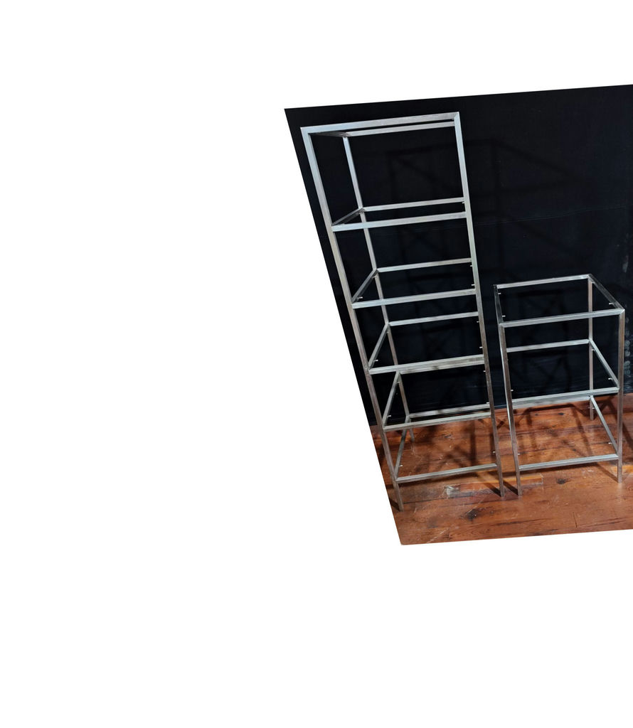 Short Brushed Stainless Steel 3-Tier Display Frame (20" x 20" x 36") - image 7 of 7