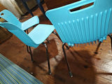 Lot of 3 Virco Analogy Stacking Chairs – Robin's Egg Blue & Chrome – MCM style - thumbnail 6 of 7